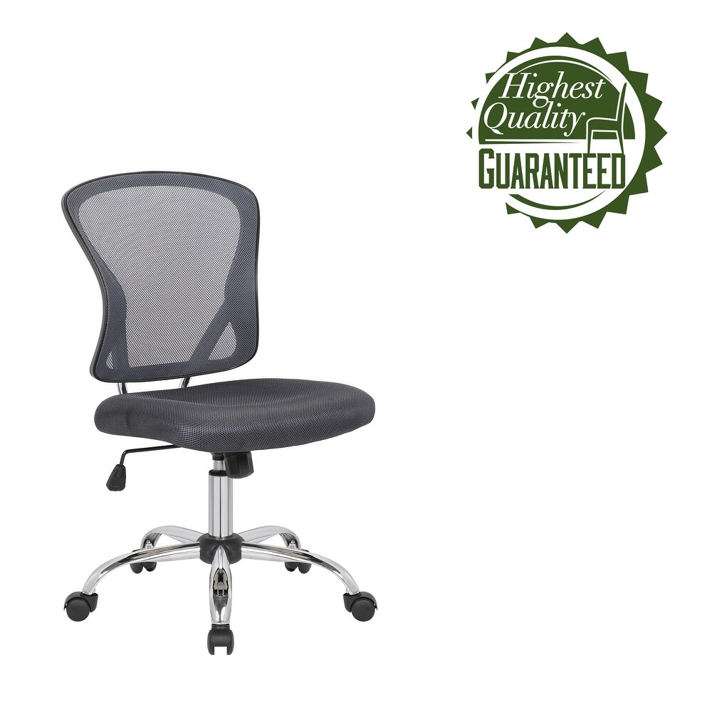 Porthos Home Cody Armless Office Chair  Mesh Back  Adjustable Height