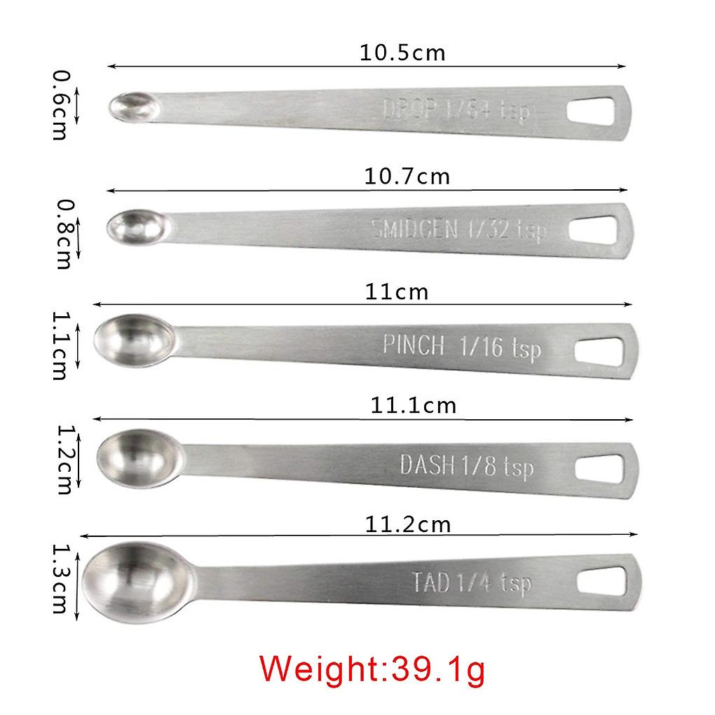 5pcs/set Small Measuring Spoon Stainless Steel Coffee Measuring Spoons Tea Seasoning Multiple Size Measuring Spoon Kitchen Tools