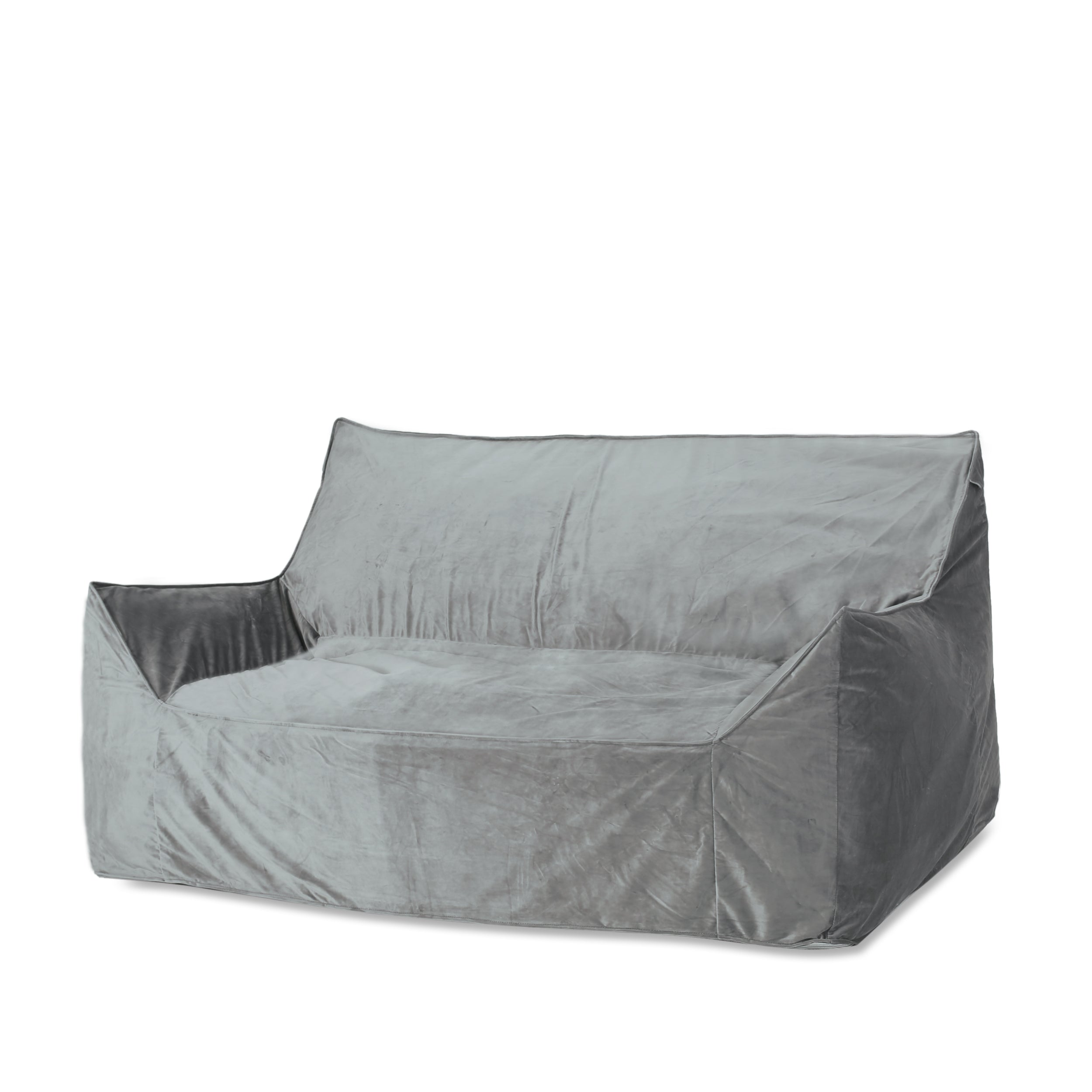 Calef Modern Velveteen 2 Seater Oversized Bean Bag Chair with Armrests