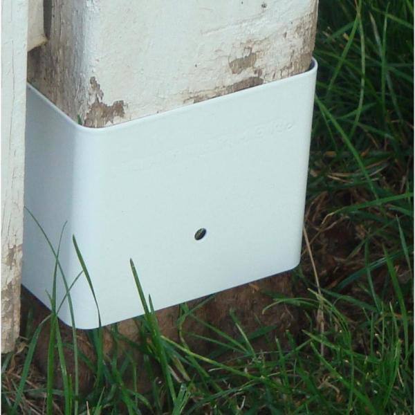 Fence Armor White Fence Post Guard 4.5 in. L x 4.5 in. W x 3 in. H for Wood FA5x5WWMB