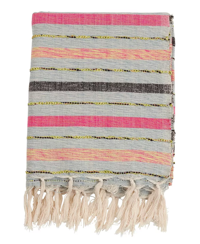 Saro Lifestyle Stripe Design Throw， 60 x 50