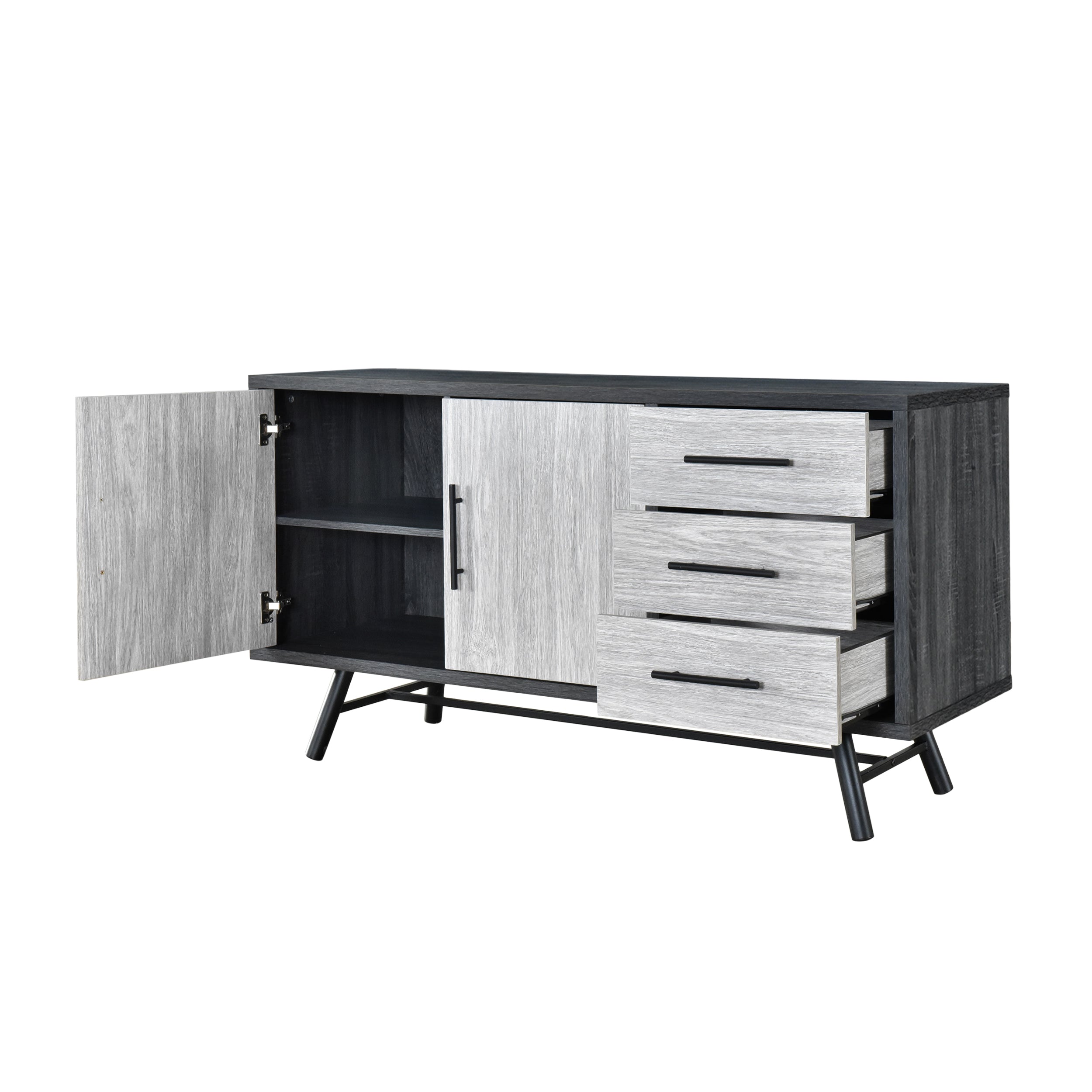 Bokchito Modern Industrial 2 Door Sideboard