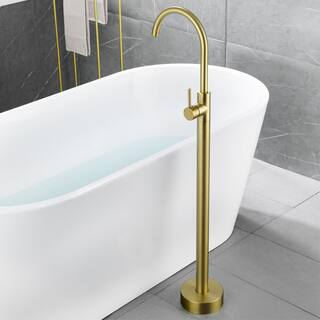 Nestfair Single-Handle Floor Mount Roman Tub Faucet in Brushed Gold SMD8033G