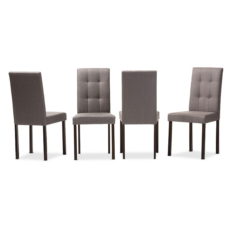 Baxton Studio Andrew II Upholstered Dining Chair 4-piece Set