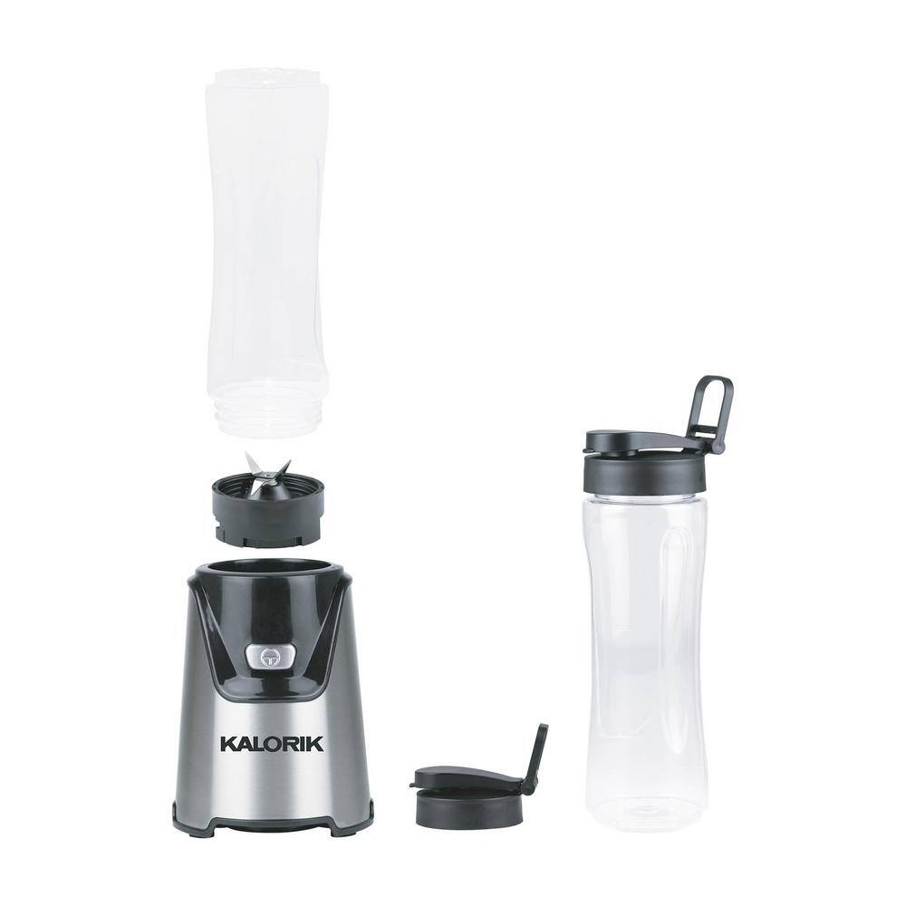 KALORIK Single Speed Stainless Steel Personal Blender with 2-20 oz. Tritan Bottles BL 46505 SS