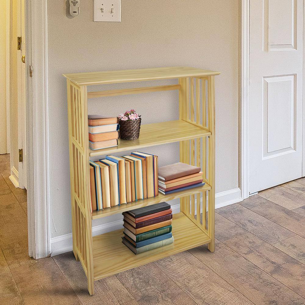 Casual Home Soho Manhattan 42 in. H Natural Wood 4-Shelf Folding Etagere Bookcase 333-40