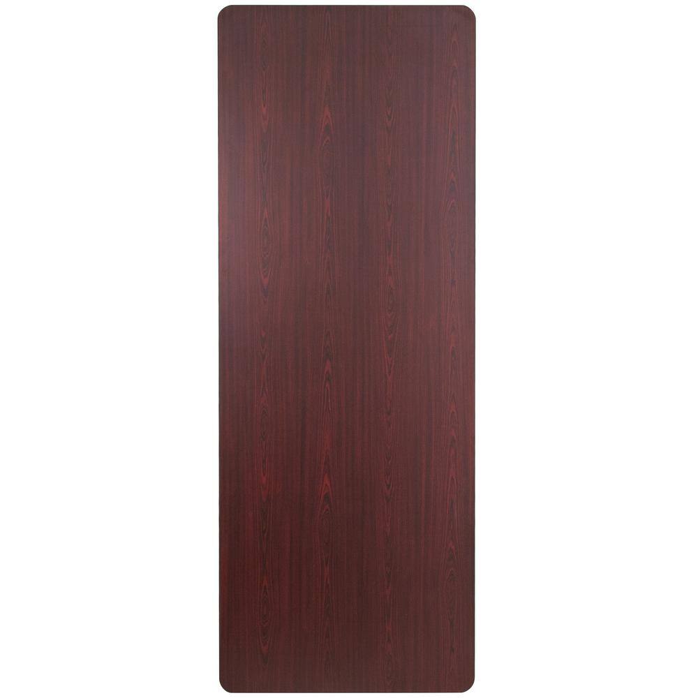 96 in. Mahogany Wood Table top Material Folding Banquet Tables CGA-YT-21760-MA-HD