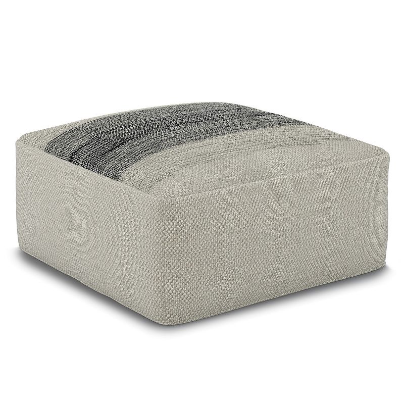 Simpli Home Sabella Square Woven Indoor / Outdoor Pouf