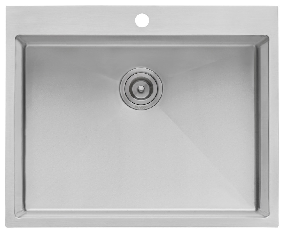 Topmount Laundry Utility Sink 27 quotStainless Steel  RVU6027   Modern   Utility Sinks   by Ruvati  Houzz