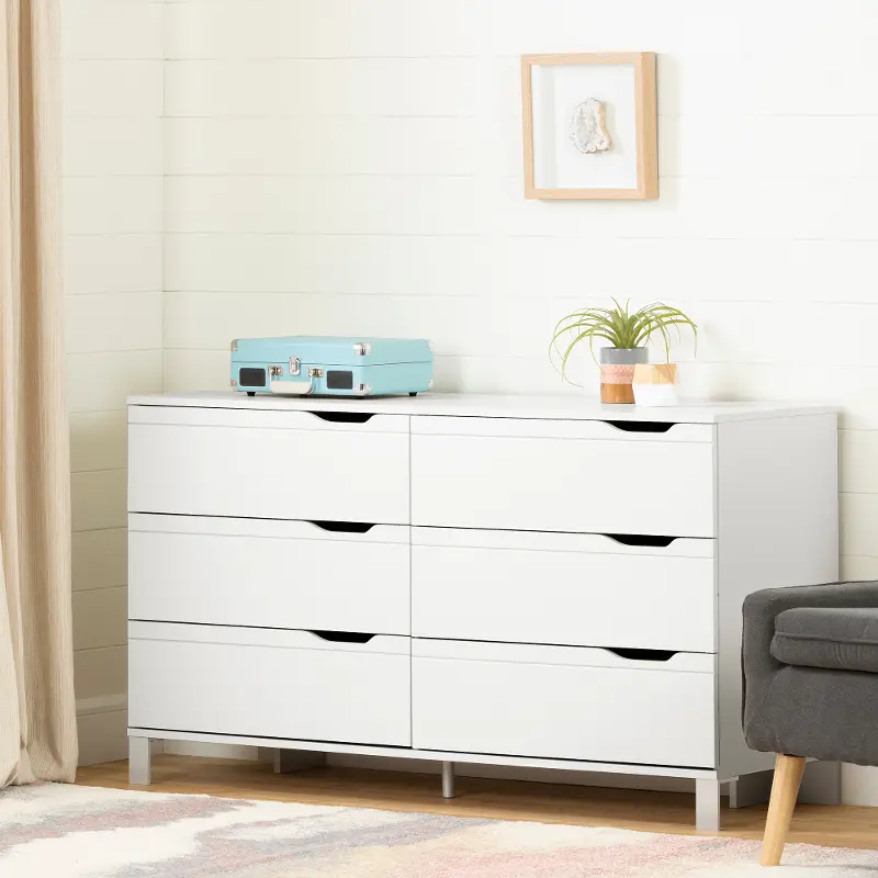 Kanagane Contemporary White Dresser - Kanagane - South Shore