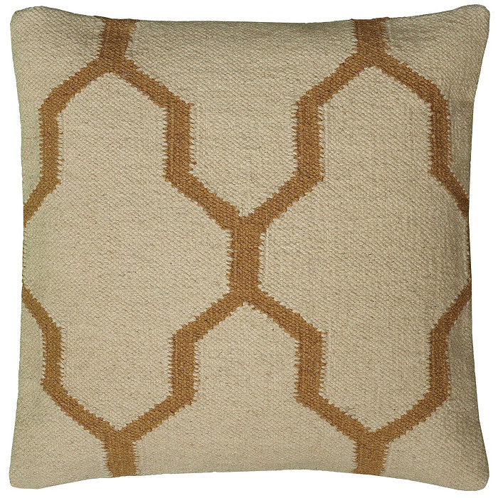 Rizzy Home Moroccan Tile Motif Polyester Filled Decorative Pillow， 18