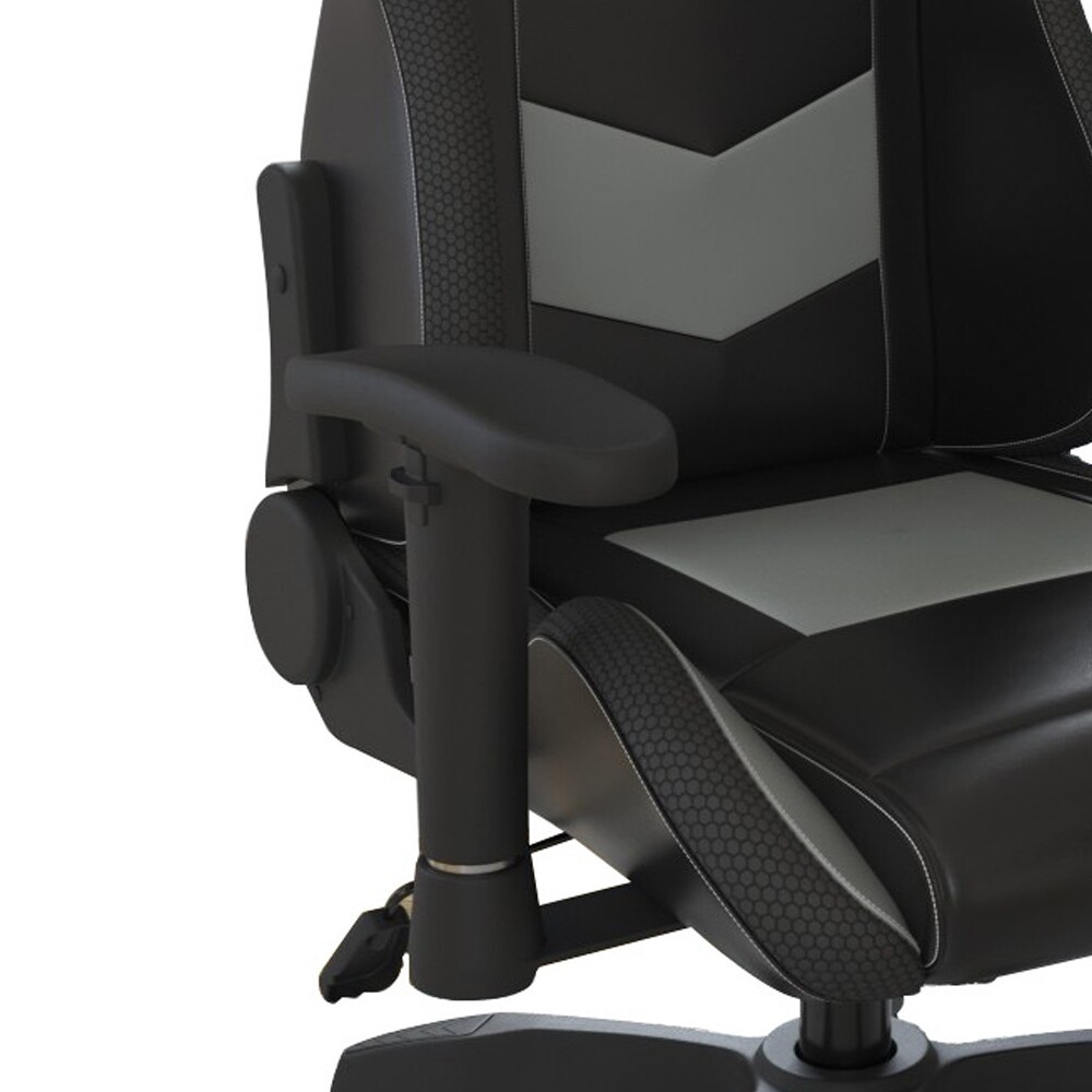 Aria 27 Inch Swivel Faux Leather Office Gaming Chair  Adjustable  Black