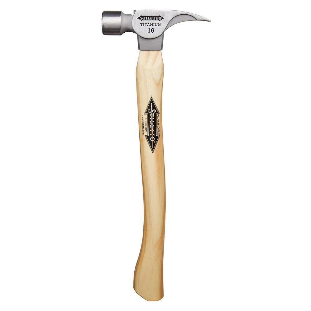 Stiletto 16 oz. Titanium Milled Face Hammer with 18 in. Curved Hickory Handle TI16MC