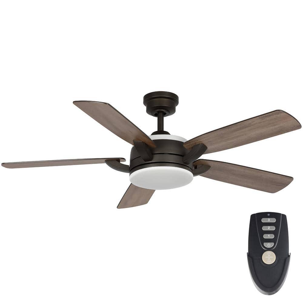 Home Decorators Collection Colemont 52 in Integrated LED Bronze Ceiling Fan with Light and Remote Control