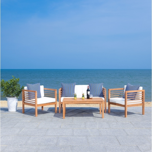 SAFAVIEH Outdoor Living Alda 4piece Set with Accent Pillows