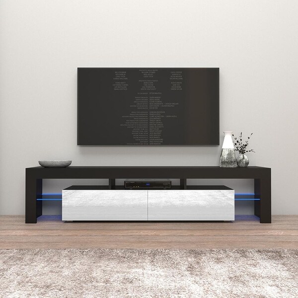 Milano 200 Modern 79-inch TV Stand with 16 Color LEDs