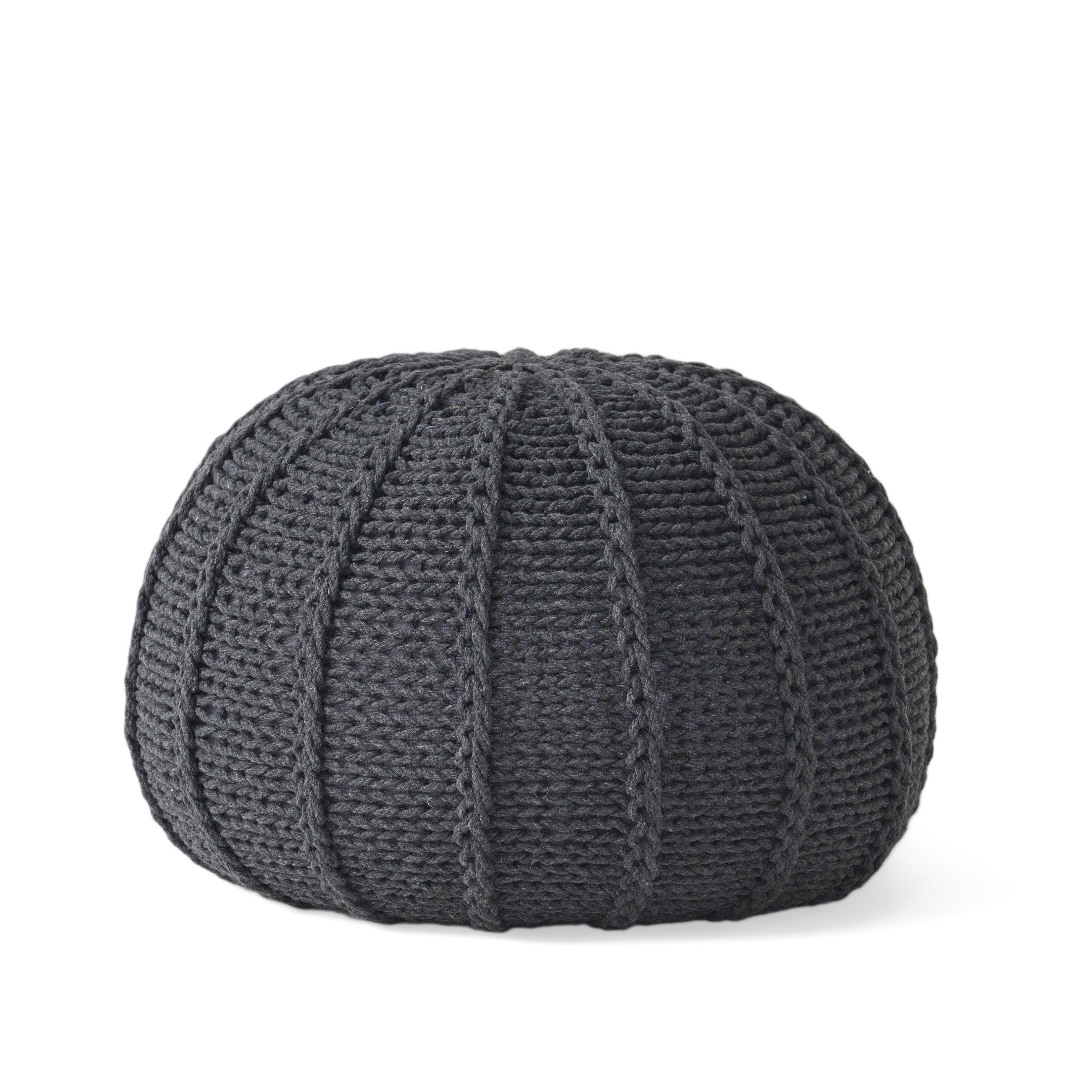 Agatha Knitted Cotton Pouf