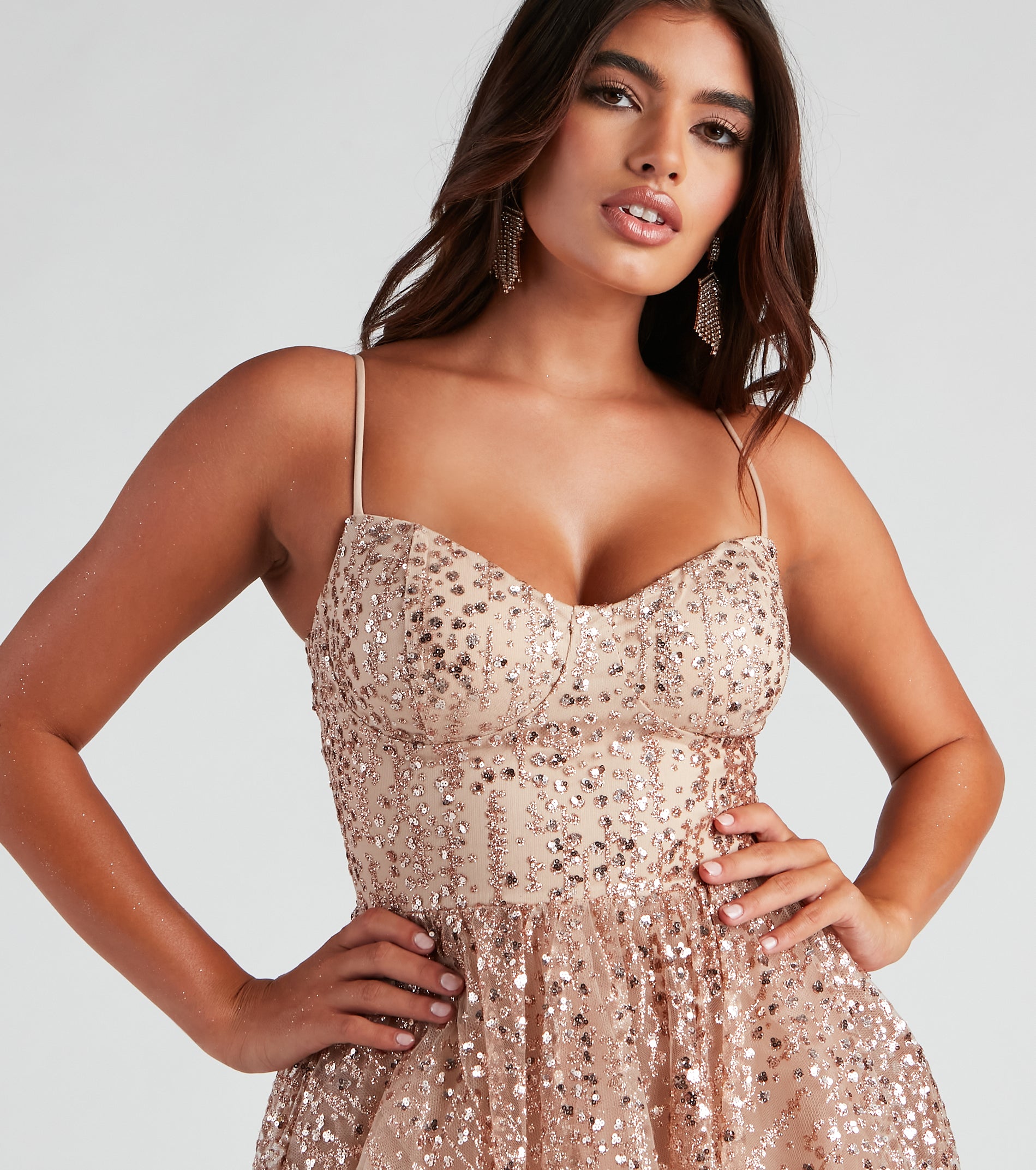 Bridget Glitter A-Line Party Dress