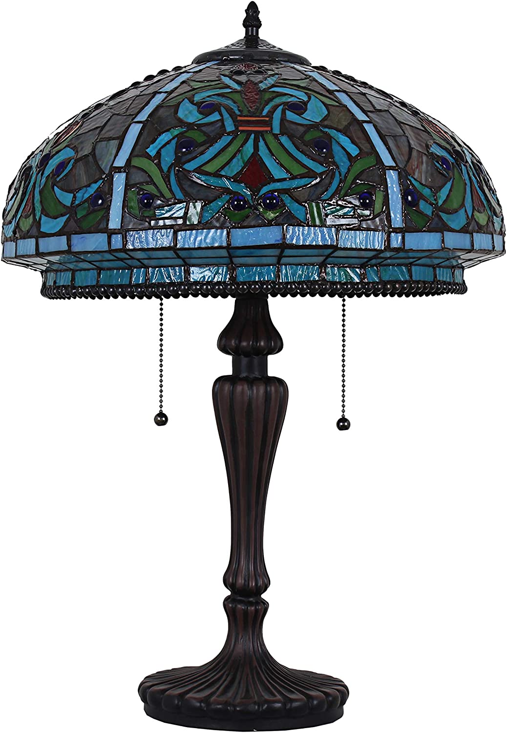 RADIANCE Goods -Style Victorian Stained Glass Table Lamp 17" Width