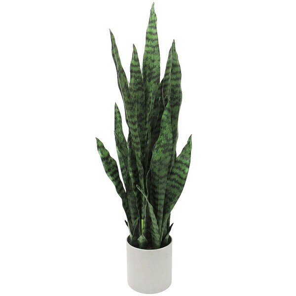 Artificial Sansevieria Snake Plant in Grey Pot