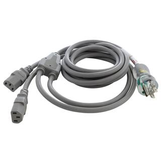 AC WORKS 10 ft. 13 Amp 163 Medical Grade Y-Cable with 2 C13 Connectors MD13AYC13-120