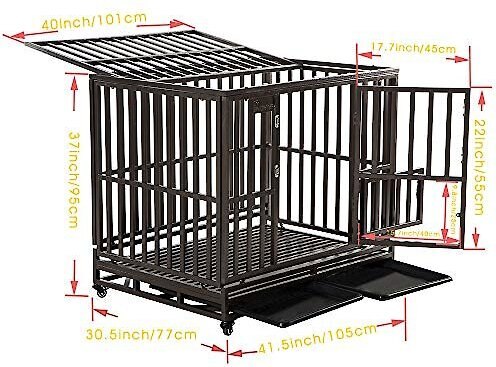 SMONTER Heavy Duty Strong Metal I Shape Dog Crate