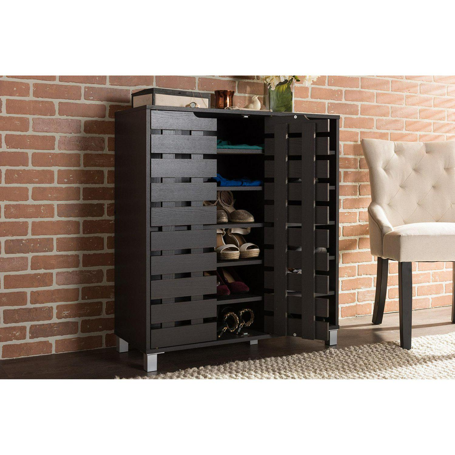 Baxton Studio Shirley 2 Door Shoe Cabinet