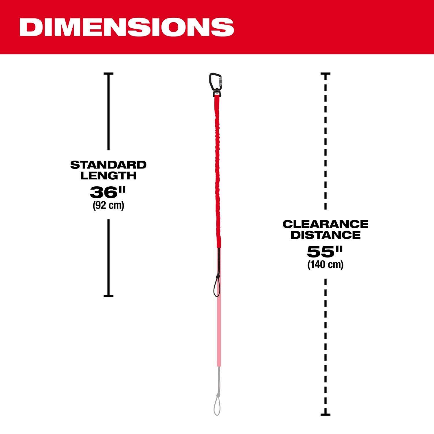 MW Nylon/Stainless Steel Red Locking Tool Lanyard 1 pk