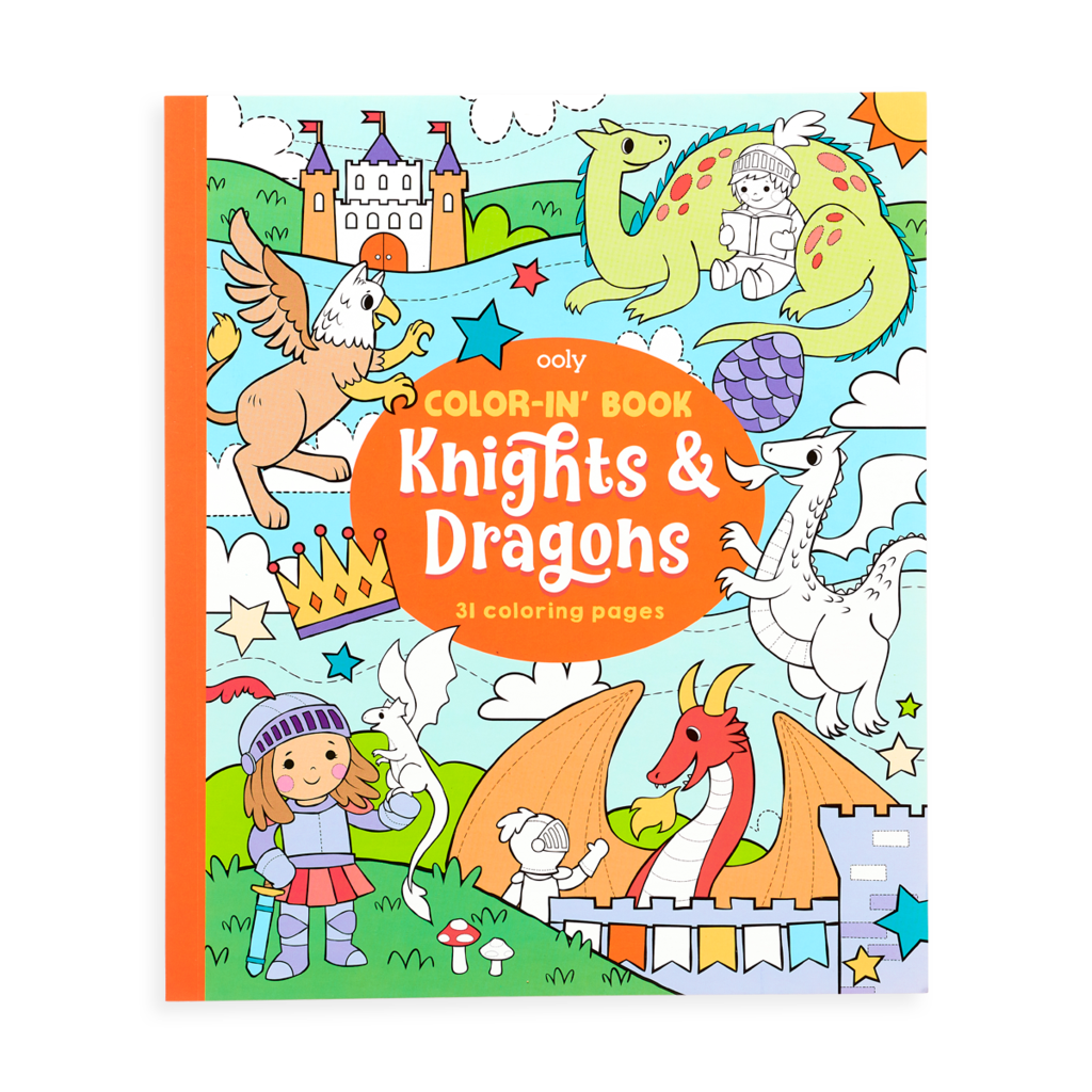 Color-in Book - Knights & Dragons by OOLY