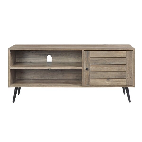 Global Pronex Baina II TV Stand in Rustic Oak Black Finish