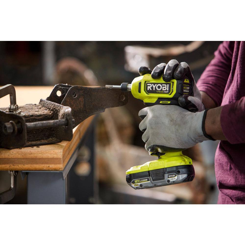 RYOBI ONE+ HP 18V Brushless Cordless Compact 14 in. Right Angle Die Grinder (Tool Only) with 60 Grit Flap Wheel Set (5-Piece) PSBDG01B-A91FW560