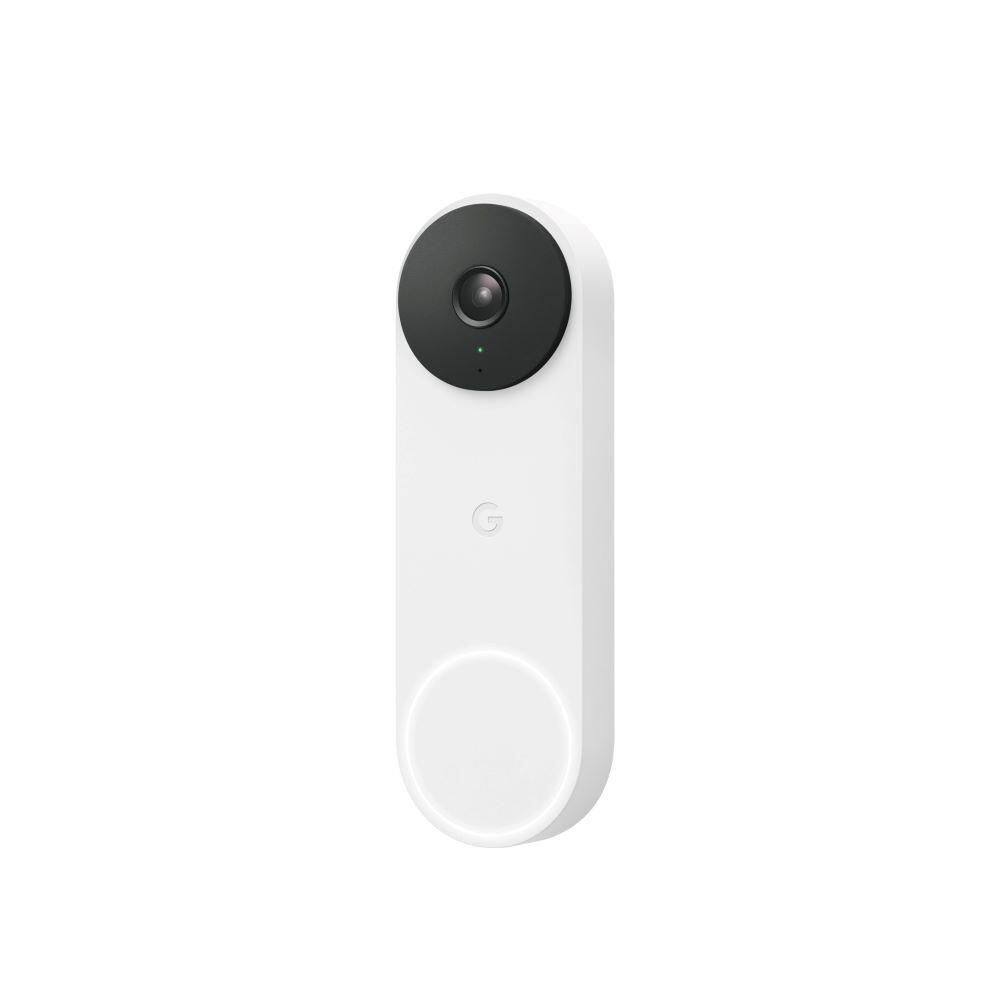 Google Nest Doorbell (Wired 2nd Gen) Smart Video Doorbell Camera Snow and Nest Hub 2nd Gen 7 in. Smart Home Display Chalk GA05180-US