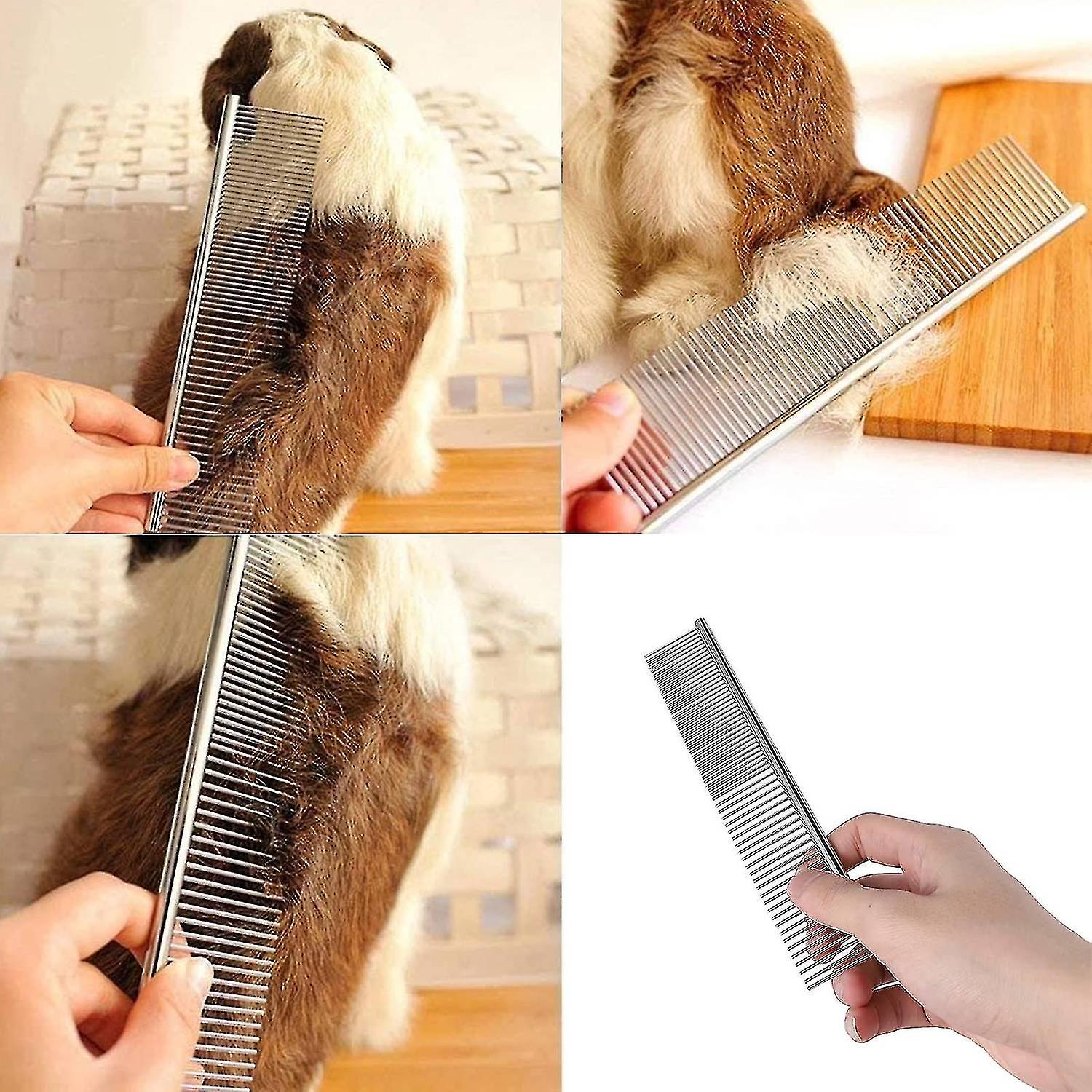 Pet Stainless Steel Comb， Pet Grooming Comb For Cats And Dogs Styling， Grooming， Massage，metal Dog C