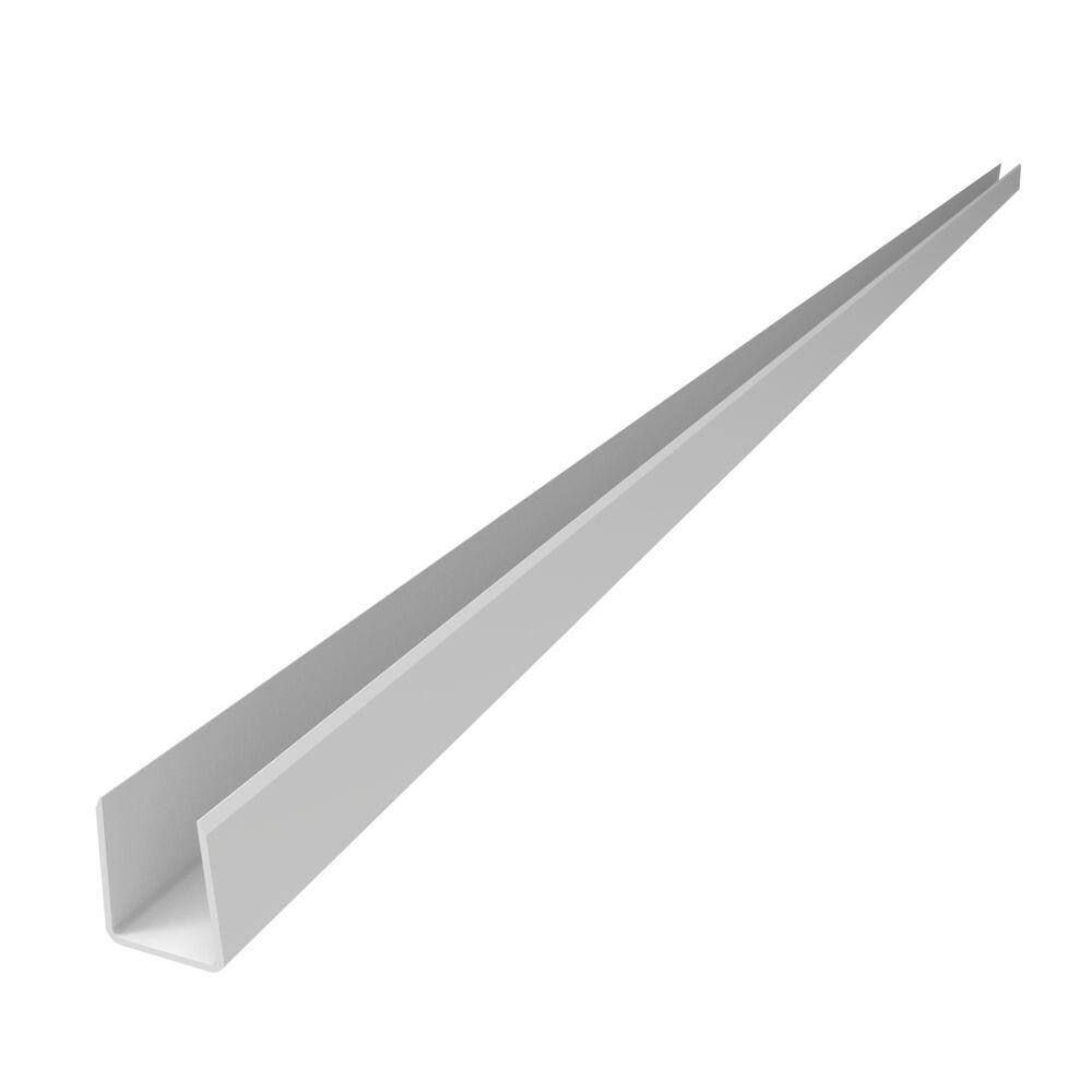 Barrette Outdoor Living 1.02 in. x 1.379 in. x 59.5 in. White Vinyl Fence U-Channel 73040830