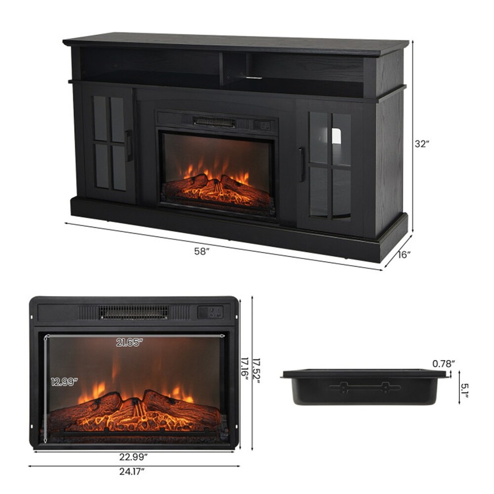 Mordern Fireplace TV Stand for TVs Up to 65 Inch with Cabinets