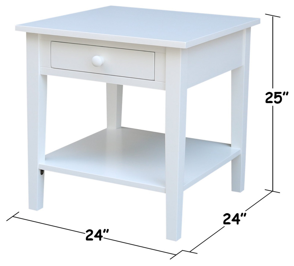 Classic End Table  Hardwood Frame  ampDrawer With Round Knobs   Transitional   Side Tables And End Tables   by Decor Love  Houzz