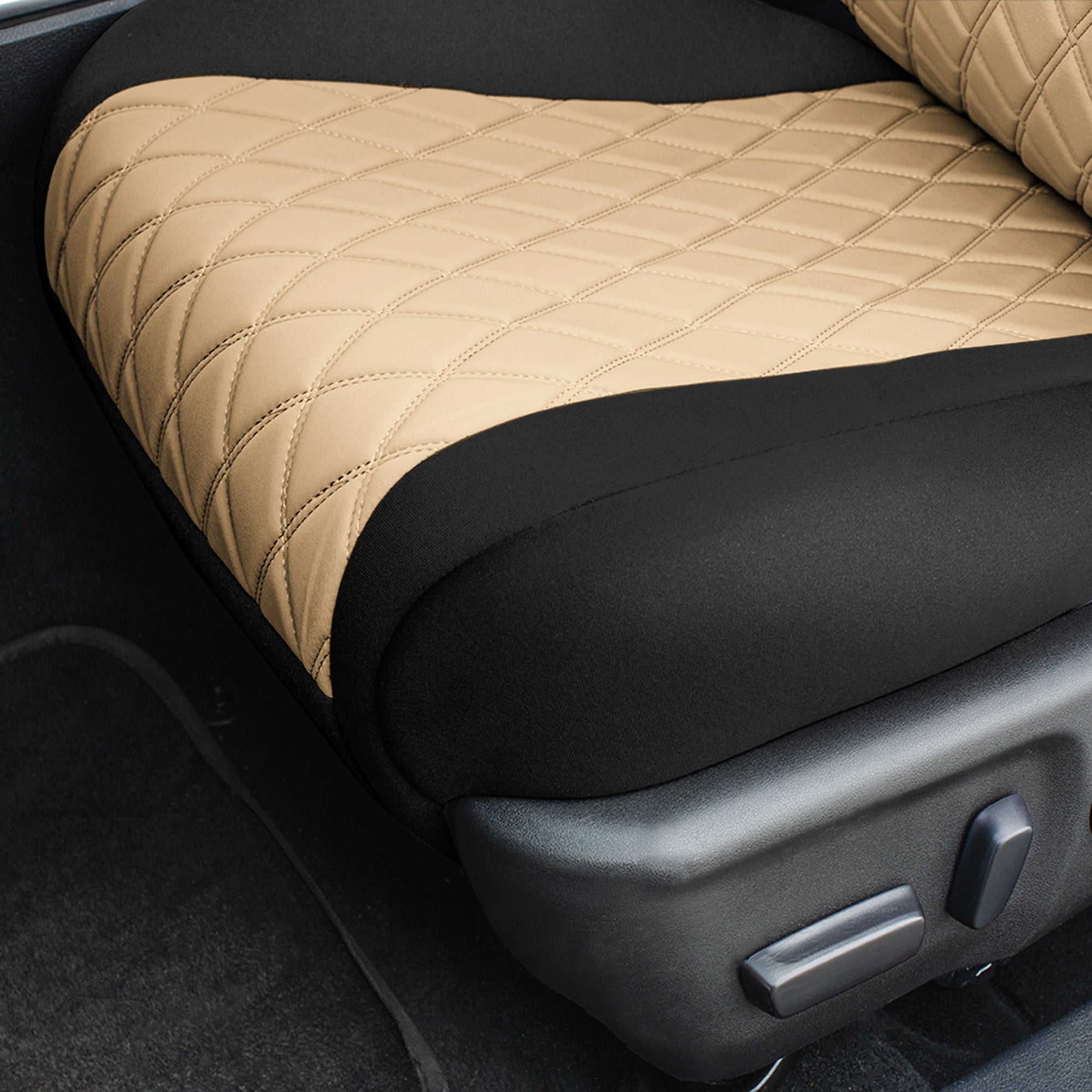 FH Group AFCM5005BEIGEFRONT Beige Neoprene Custom Car Seat Cover For 2018-2023 Toyota Camry with Air Freshener