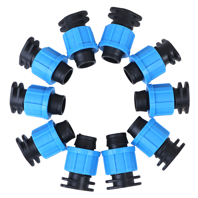 10PCS 16mm Drip Irrigation Tape End Plug Pipe Fitting Connectors Thread Lock