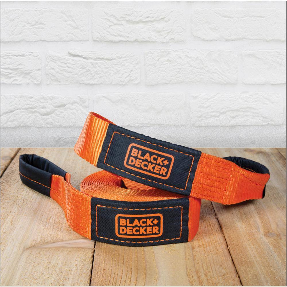 BLACK+DECKER 2 in. x 20 ft. Recovery Strap Rope wLoop Ends - 9000 LB. Break Strength BD1001