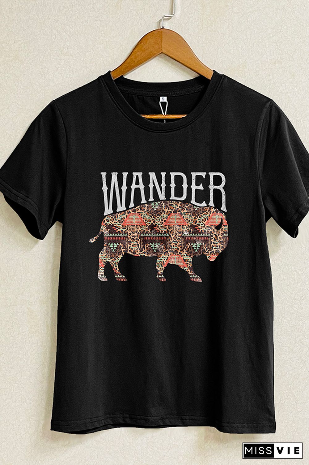 Wander Buffalo Southwestern Print Short Sleeve Graphic Tee Wholesale