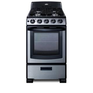 Summit Appliance 20 in. 2.3 cu.ft. Gas Range in Stainless Steel PRO201SS1