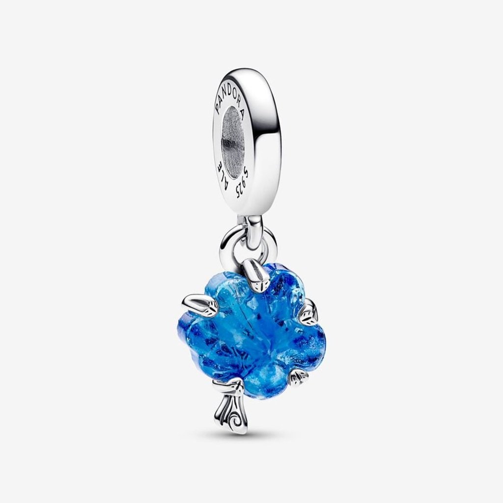 PANDORA  Blue Murano Glass Family Tree Dangle Charm