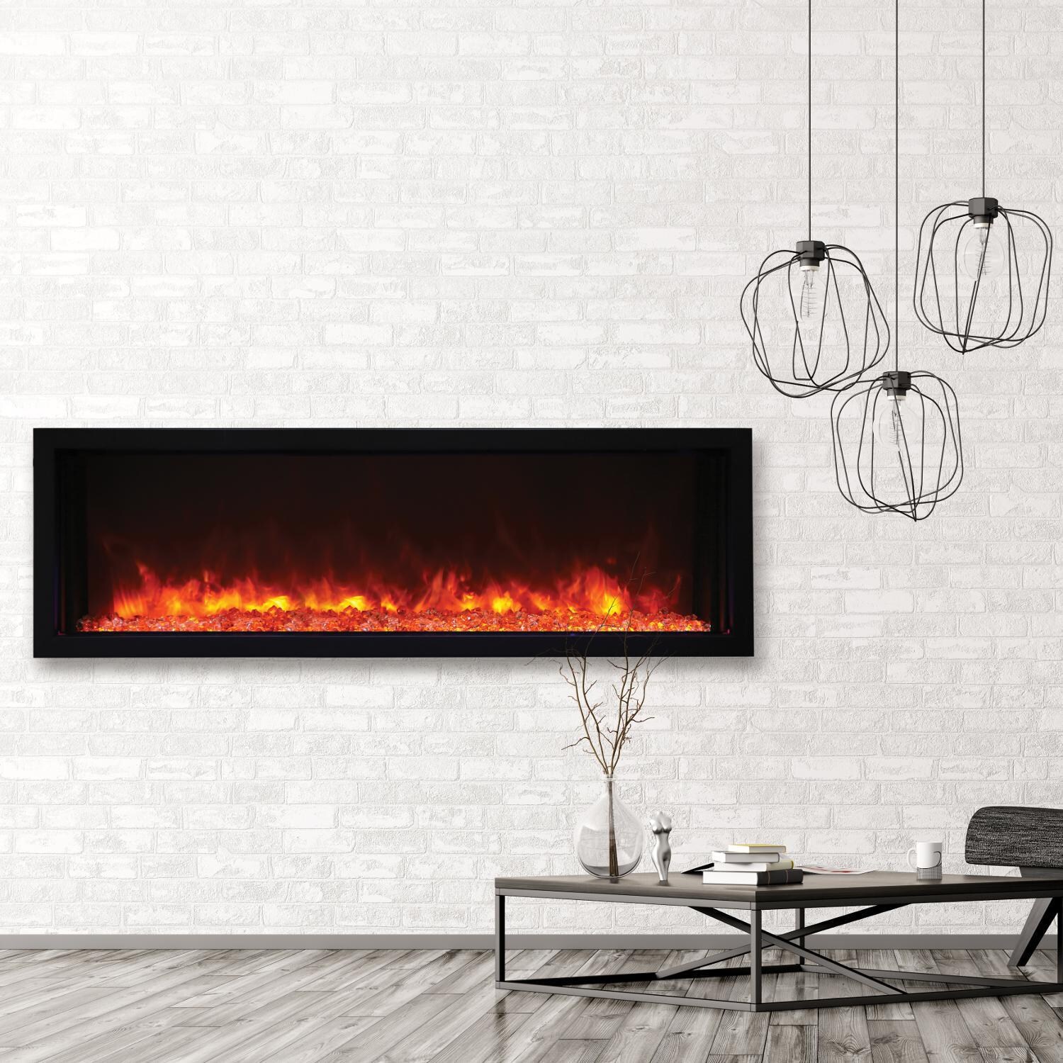 Amantii Panorama Series Extra Slim Smart 50-Inch Built-In Electric Fireplace