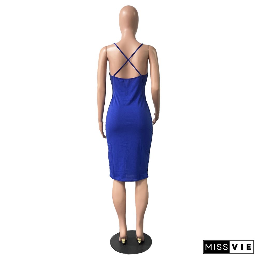 Backless Spaghetti Strap Bodycon Dress