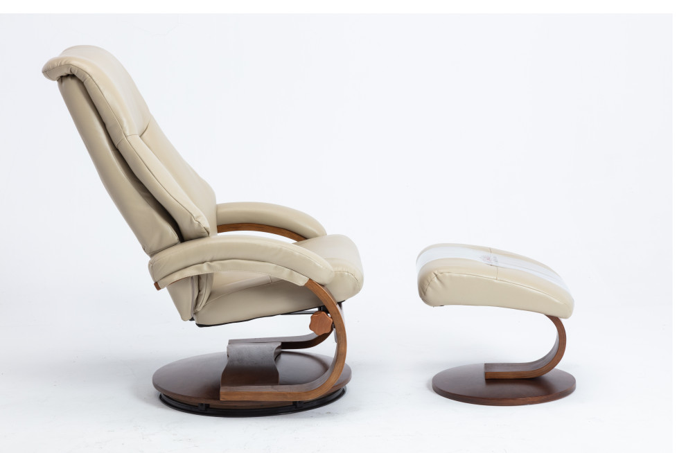 Montreal Recliner and Ottoman  Cobble Air Leather   Contemporary   Recliner Chairs   by Progressive Furniture  Houzz