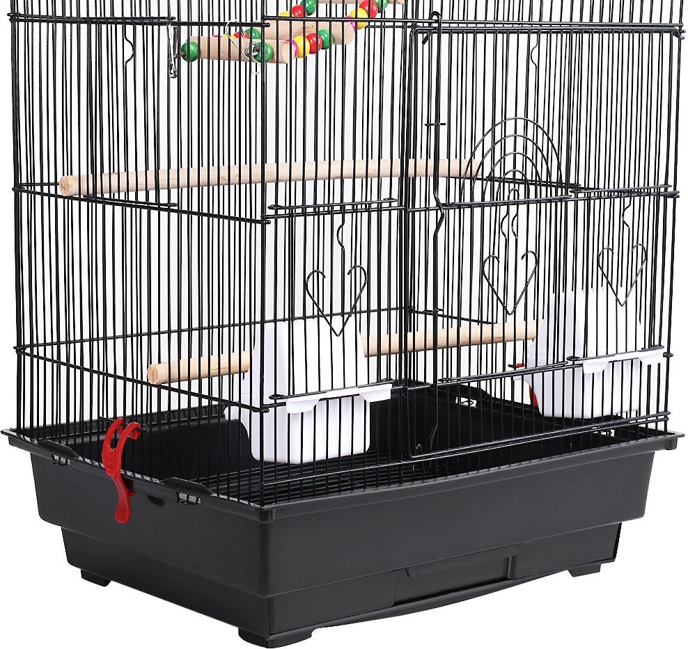 Yaheetech 39-in Parrot Bird Cage， Black， Large