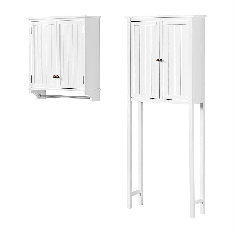 Bolton Dover Over Toilet Hutch with 2 Doors and Towel Rod