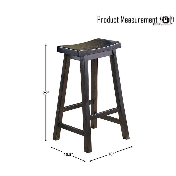 Gering Wood Saddle Seat Pub Height Barstool (Set of 2)， 29