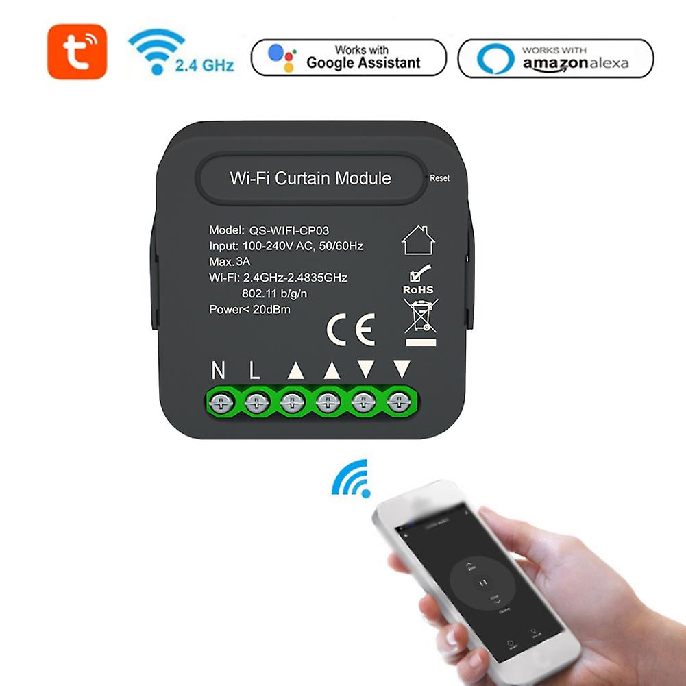 Qs-wifi-cp03 Tuya Wifi Intelligent Curtain Switch Module Home Curtain Modification Module Mobilephone Device Sharing Timing Function App Remotes Contr