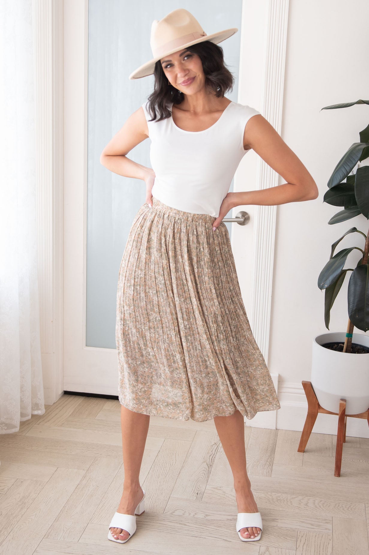 Fall Blooms Modest Pleat Skirt